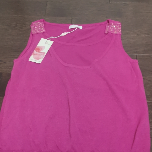 NEW Vintage Magenta Pink 90s Style Tank Top - Picture 3 of 4